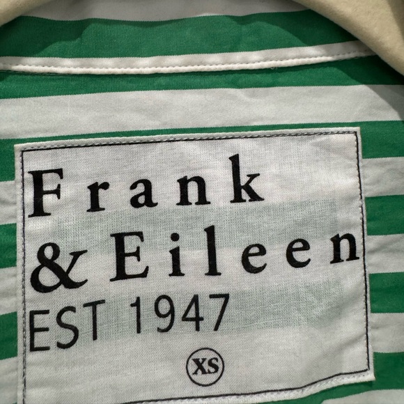 Frank & Eileen “Frank” Classic Fit Cotton button down shirt in green stripe - Picture 7 of 11